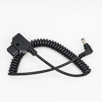 Spiral D-Tap Cable with 5.5mm DC plug 100cm.
