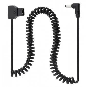 Spiral D-Tap Cable with 5.5mm DC Plug 80cm.