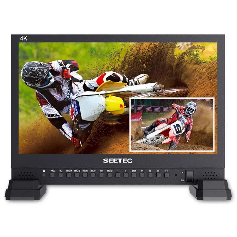 SEETEC 15.6 4K IPS UHD 3840x2160 SDI 4xHDMI Quad Split Broadcast Monitor 4K156-9HSD